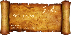 Fél Lajos névjegykártya